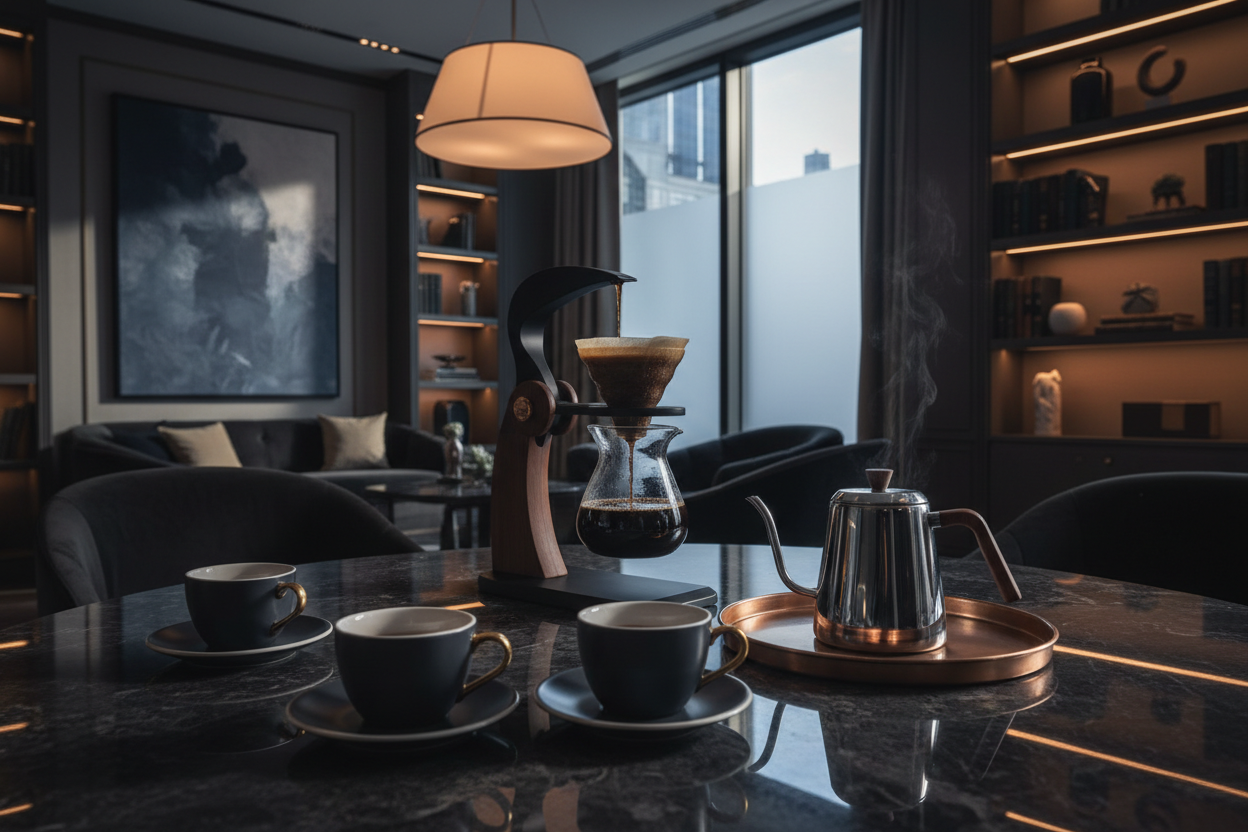 Elegant coffee partnership setting